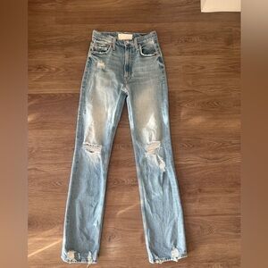 MOTHER High Waisted Rider Skimp Jeans in Light Blue